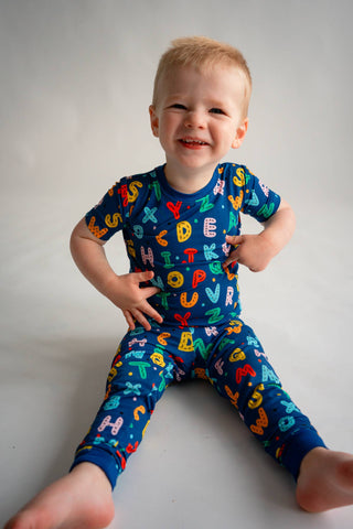 Joan's - Back to School Alphabet Two Piece Bamboo Pajamas