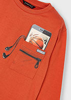 Mayoral L/S T-Shirt Orange Basketball