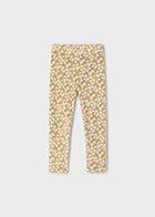 Mayoral Print Velvet Leggings Mustard Floral