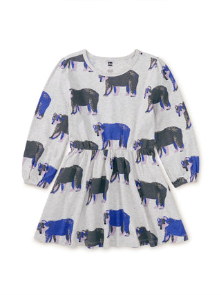 Tea Blouson Sleeve Pocket Dress Bushy Bear