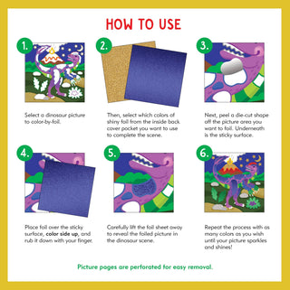 Peter Pauper Press - Color-By-Foil Sticker Book - Dinosaurs