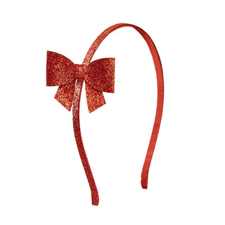 Sweet Wink - Red Glitter Bow Headband - Hair Bows