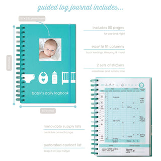Pearhead Baby's Daily Logbook Planner, Teal