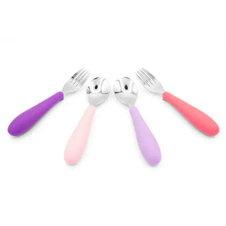 321 Grow - 321 Grow Eat with Me Silicone Spoon and Fork Set - Grape