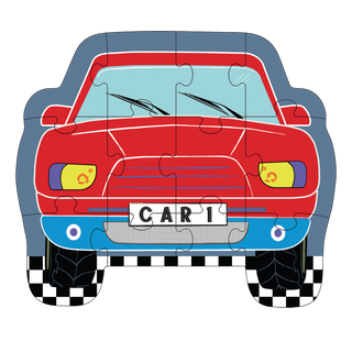 Floss & Rock 12pc Cars Shaped Jigsaw Puzzle
