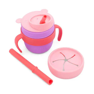 321 Grow - 321 Grow Easy Learn Silicone Drink & Snack Set - Plum