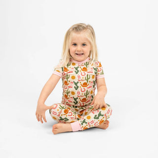 Emerson and Friends - Hey Y'all Western Bamboo Short Sleeve Kids Pajama Pants Set
