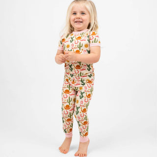 Emerson and Friends - Hey Y'all Western Bamboo Short Sleeve Kids Pajama Pants Set