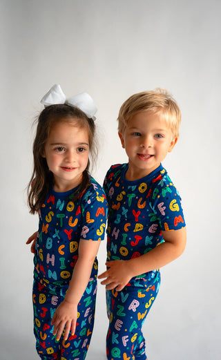 Joan's - Back to School Alphabet Two Piece Bamboo Pajamas