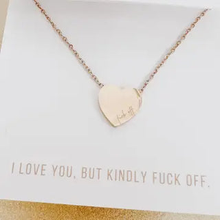 Pretty Salty Heart Necklace F*** Off