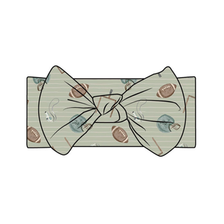 Emi Lei - Bamboo Adjustable Headband Bow - Football