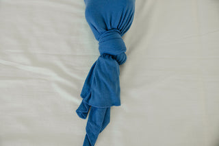 Copper Pearl Knit Swaddle Blanket Indigo