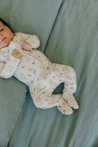 Copper Pearl Zip-Up Footie Dylan