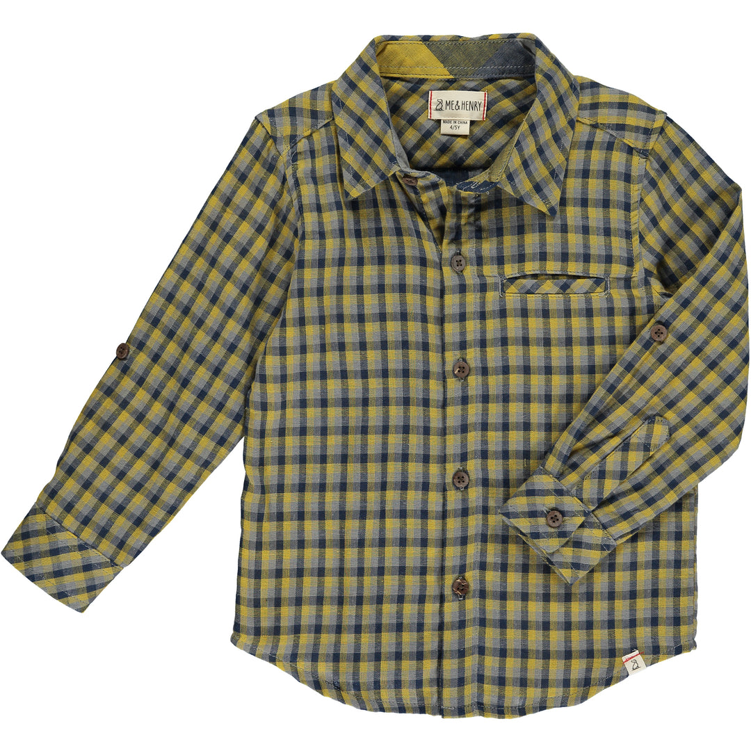 Me & Henry Atwood Woven Shirt Mustard/Blue Plaid