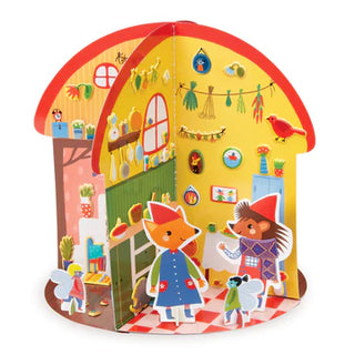 Bright Stripes Puffy Stickers 3D Playhouse - Mushroom Cottage