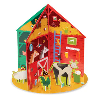 Bright Stripes Puffy Stickers 3D Playhouse - Around the Barn