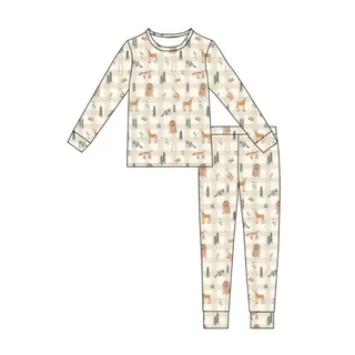 Emi Lei - Bamboo Two Piece Toddler Pajama Set - Woodland Friends