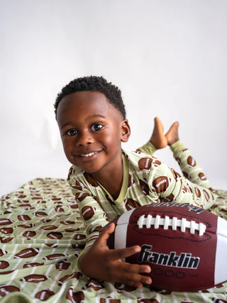 Joan's - Boys Football Two-Piece Bamboo Pajamas