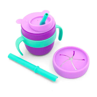 321 Grow - 321 Grow Easy Learn Silicone Drink & Snack Set - Grape