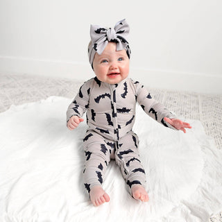 Gigi and Max - Vlad Gray Bats ZIP Bamboo Halloween Sleepies Little