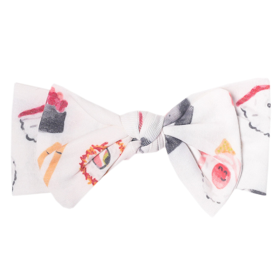 Copper Pearl Knit Headband Bow Baja