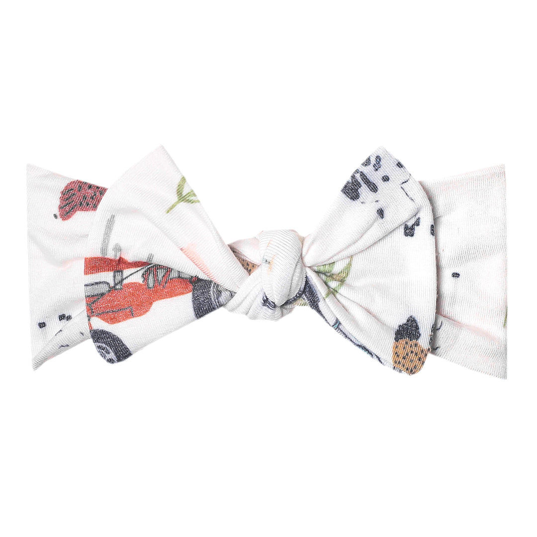 Copper Pearl Knit Headband Bow Jo