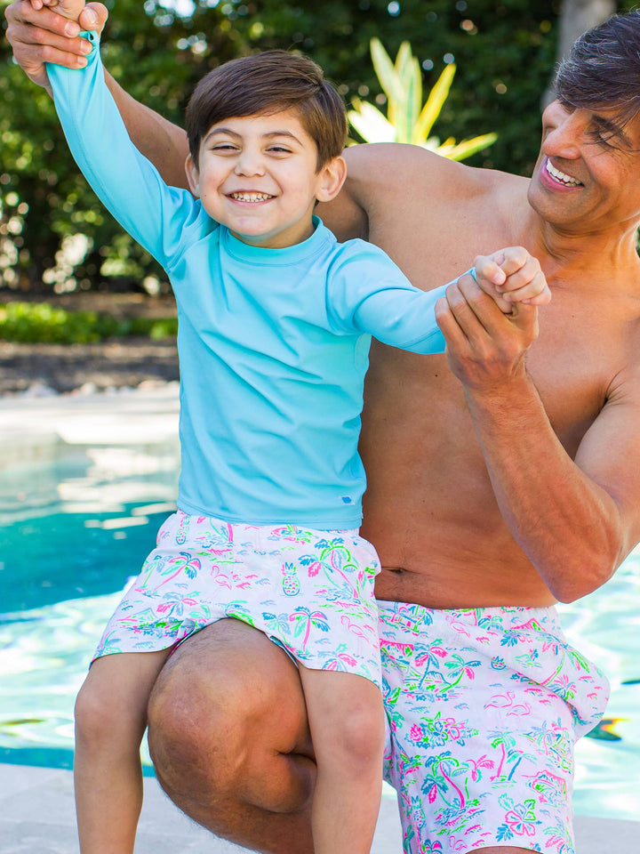 RuffleButts + RuggedButts - Boys Tropical Resort Swim Trunks