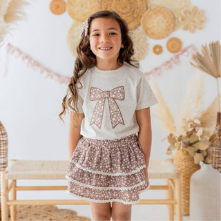 Sweet Wink - Mocha Floral Skort - Kids Boutique Clothing - Fall