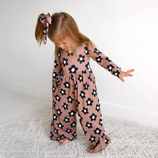 Gigi and Max - Coco WIDE LEG ROMPER Bamboo Flowers Kids Clothing Outfit