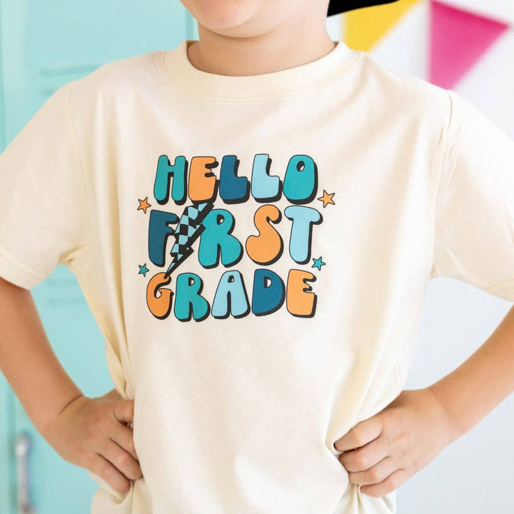 Sweet Wink - Hello First Grade Short Sleeve T-Shirt - Back to School Kids