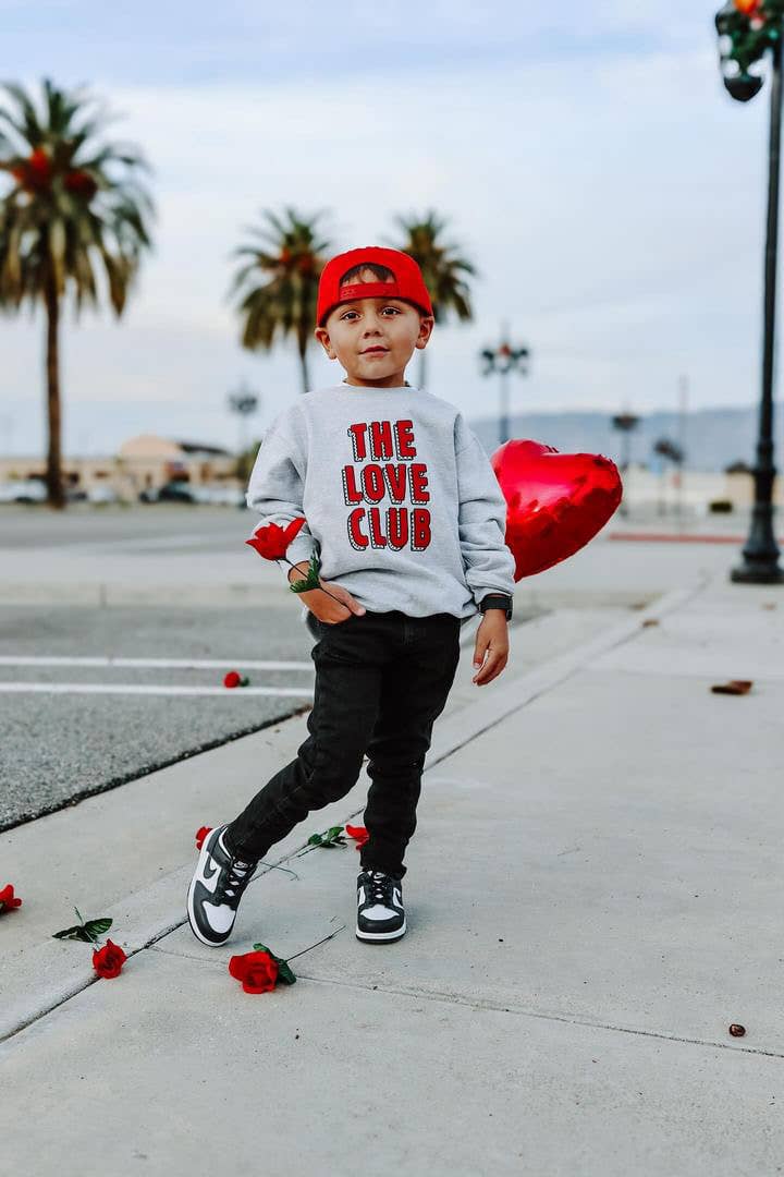 Holland Ave Clothing - The Love Club | Kids Valentines Day Sweatshirt