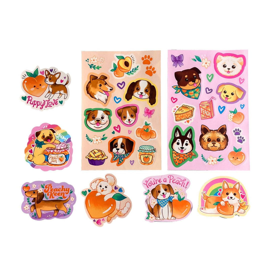 OOLY Stickiville Stickers: Puppies & Peaches - Scented