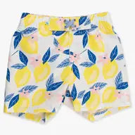 RuffleButts + RuggedButts - Boys Lemon Capri Swim Trunks