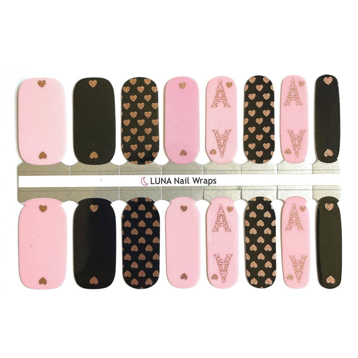 LUNA Nail Wraps - Love in Paris Valentine's Nail Wraps