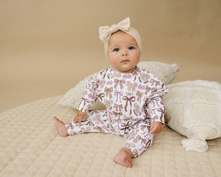 Lucky Panda Kids - Jogger Set | Mocha Bows