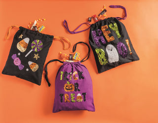 Trick Sequin Treat Pillowcase Bag, Halloween