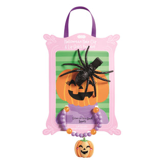 Halloween Hair Clip & Lip Gloss Bracelet Set, Cat