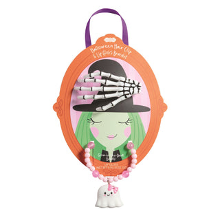Halloween Hair Clip & Lip Gloss Bracelet Set, Cat