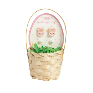 Mud Pie Bunny Easter Stud Earring Basket Set
