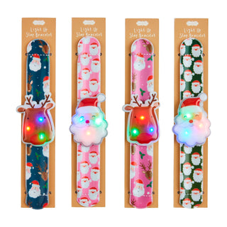 Mud Pie Christmas Light Up Slap Bracelets