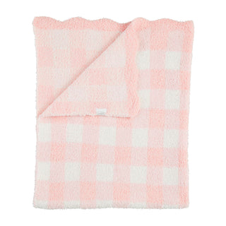 Mud Pie Chenille Pink Gingham Blanket