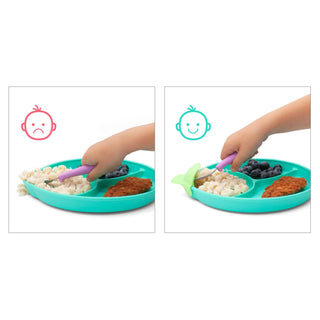 321 Grow - 321 Grow Silicone Easy Scoop & Hold Plate Set- Ocean