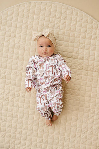 Lucky Panda Kids - Jogger Set | Mocha Bows