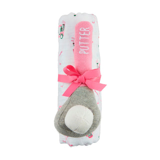 Mud Pie Girl Golf Swaddle & Rattle