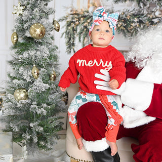 Gigi and Max - Belle Bows RUFFLE ZIP Christmas Bamboo Baby One Piece Outfit