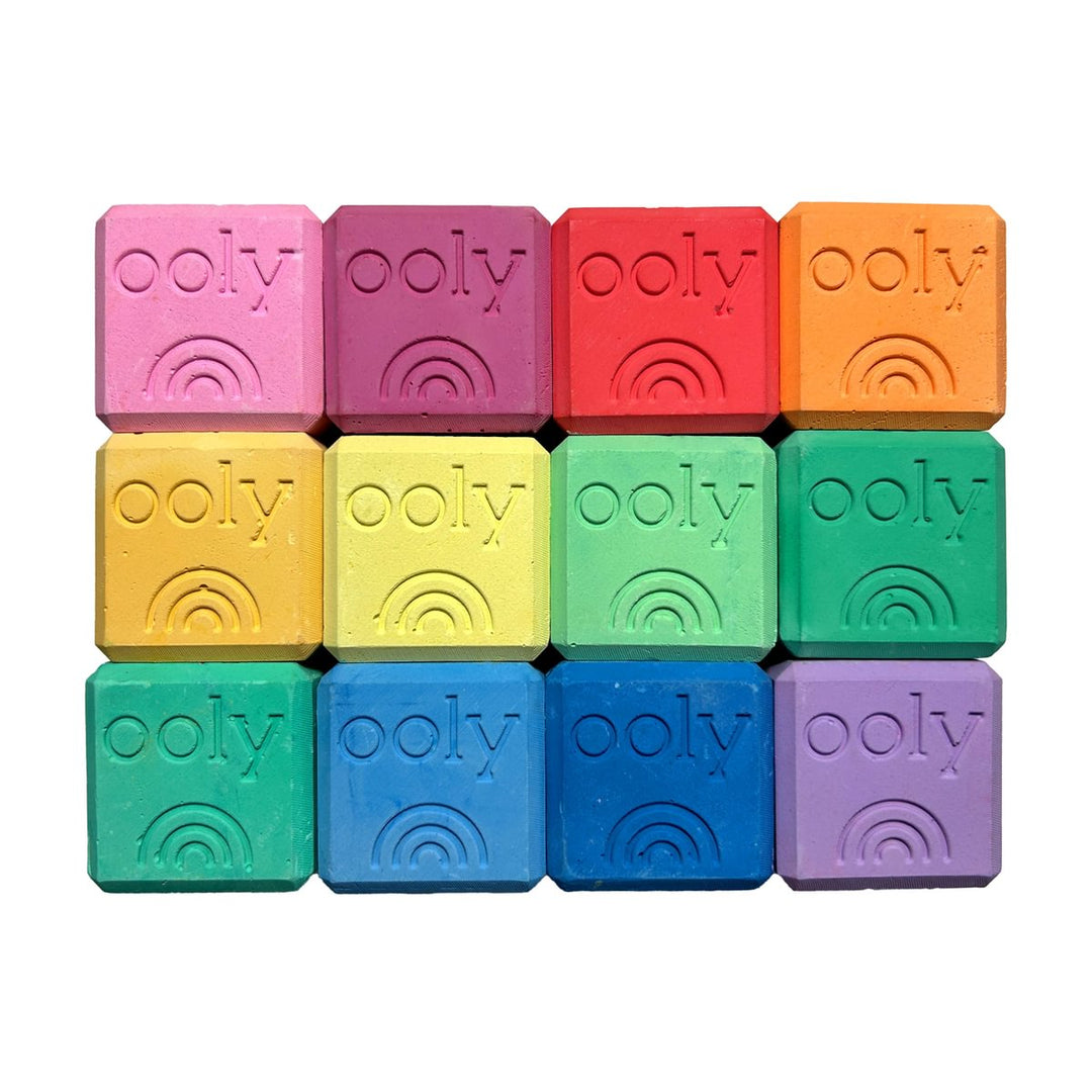 OOLY Chalk-O-Rama Block Sidewalk Chalk - Set of 12