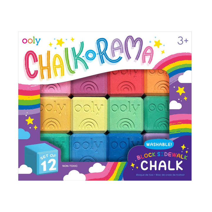 OOLY Chalk-O-Rama Block Sidewalk Chalk - Set of 12