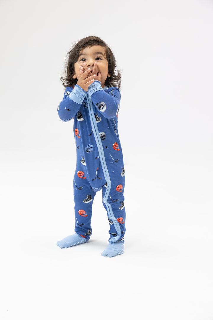 Angel Dear 2 Way Zipper Romper Hockey