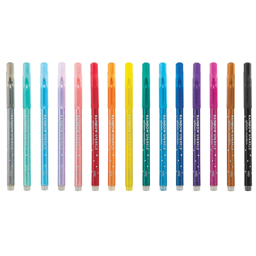 OOLY Rainbow Sparkle Glitter Markers - Set of 15