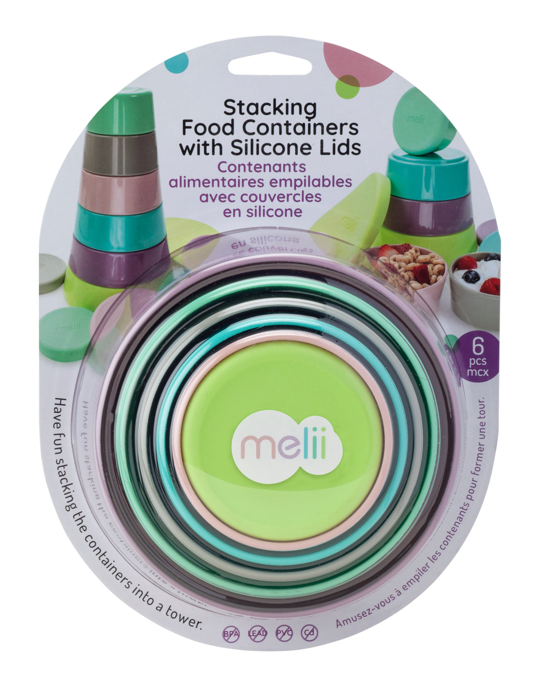 Melii Baby Stacking Containers with Silicone Lids